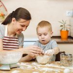 Little,Kid,Boy,Helps,Mother,To,Cook,Christmas,Ginger,Biscuit