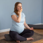 Pregnant,Woman,Practices,Yoga,At,Home,Breathing,Nadi,Shodhana,Pranayma